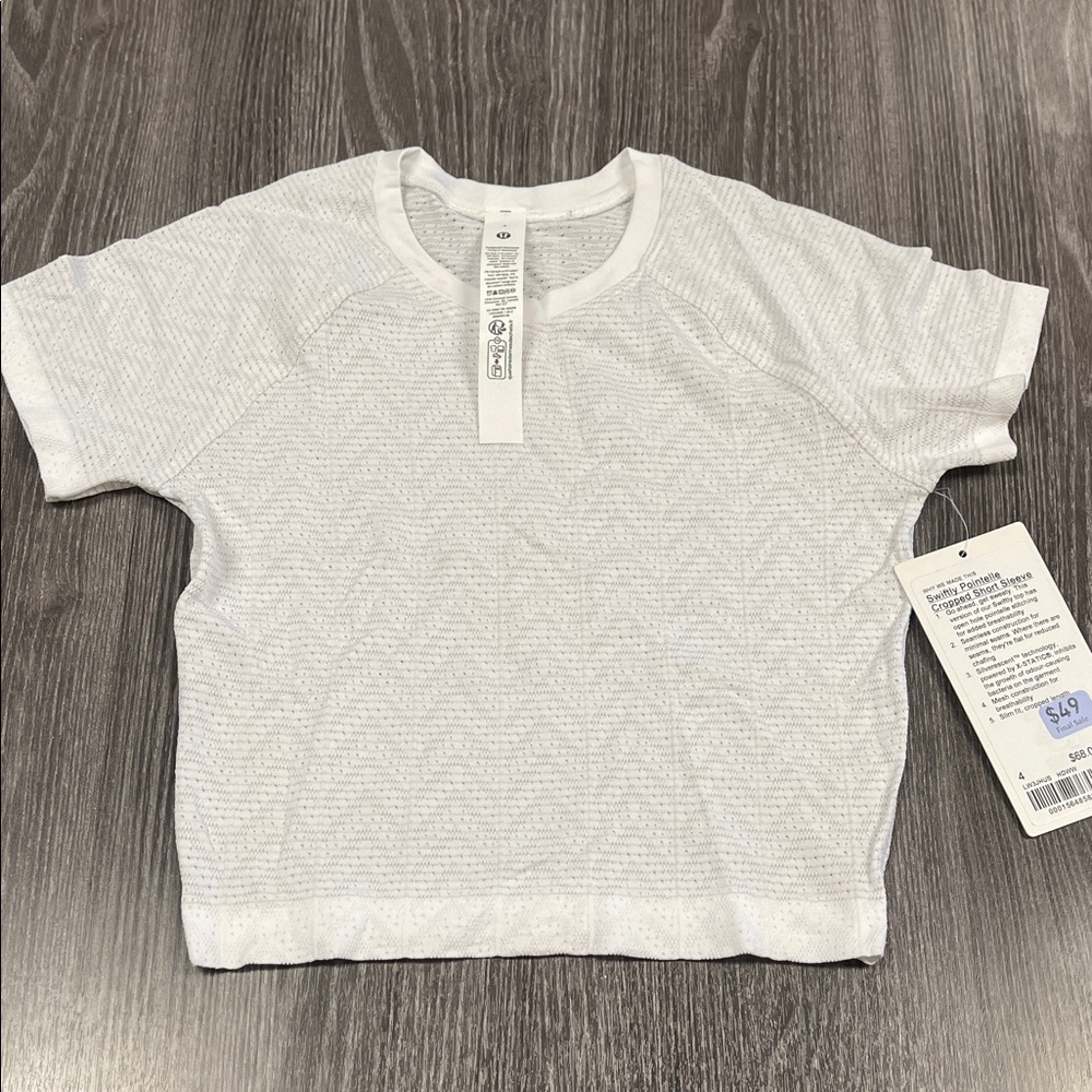 Nwt Lululemon swiftly cropped tee white 4